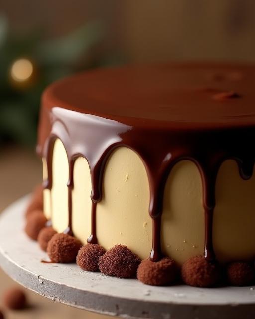 チョコレートが滴るバースデーケーキ