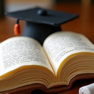 本をモチーフにした卒業祝いケーキ